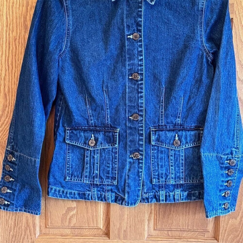 Caribbean Joe Women's Vintage Denim Jacket Blue Size S (4-6) Casual - Picture 2 of 5